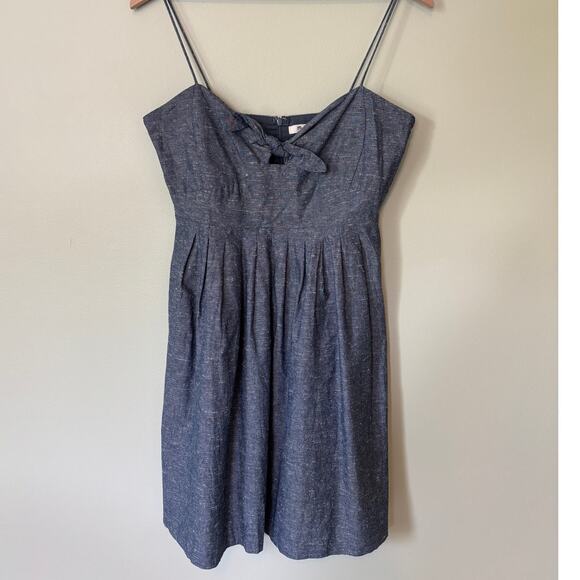 Madewell Chambray Tiefront Cutout Cami Dress Size 4 - Picture 2 of 10